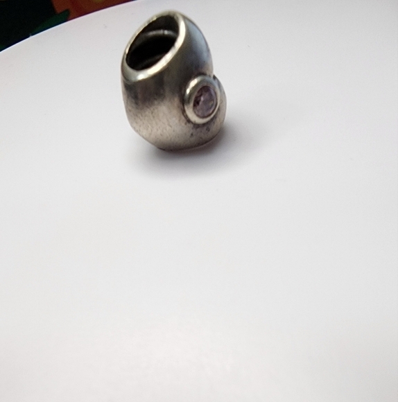 Pandora Heart Sterling Silver Charm With Pink Cubic Zirconia - Picture 6 of 6